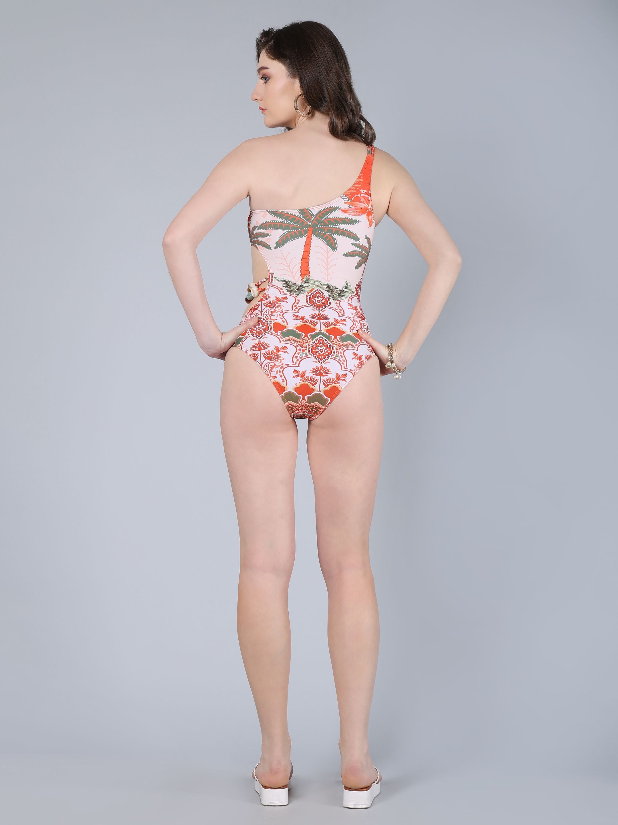 Stone Beads Monokini With Coverup