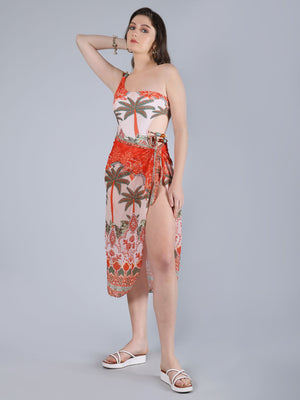 Stone Beads Monokini With Coverup