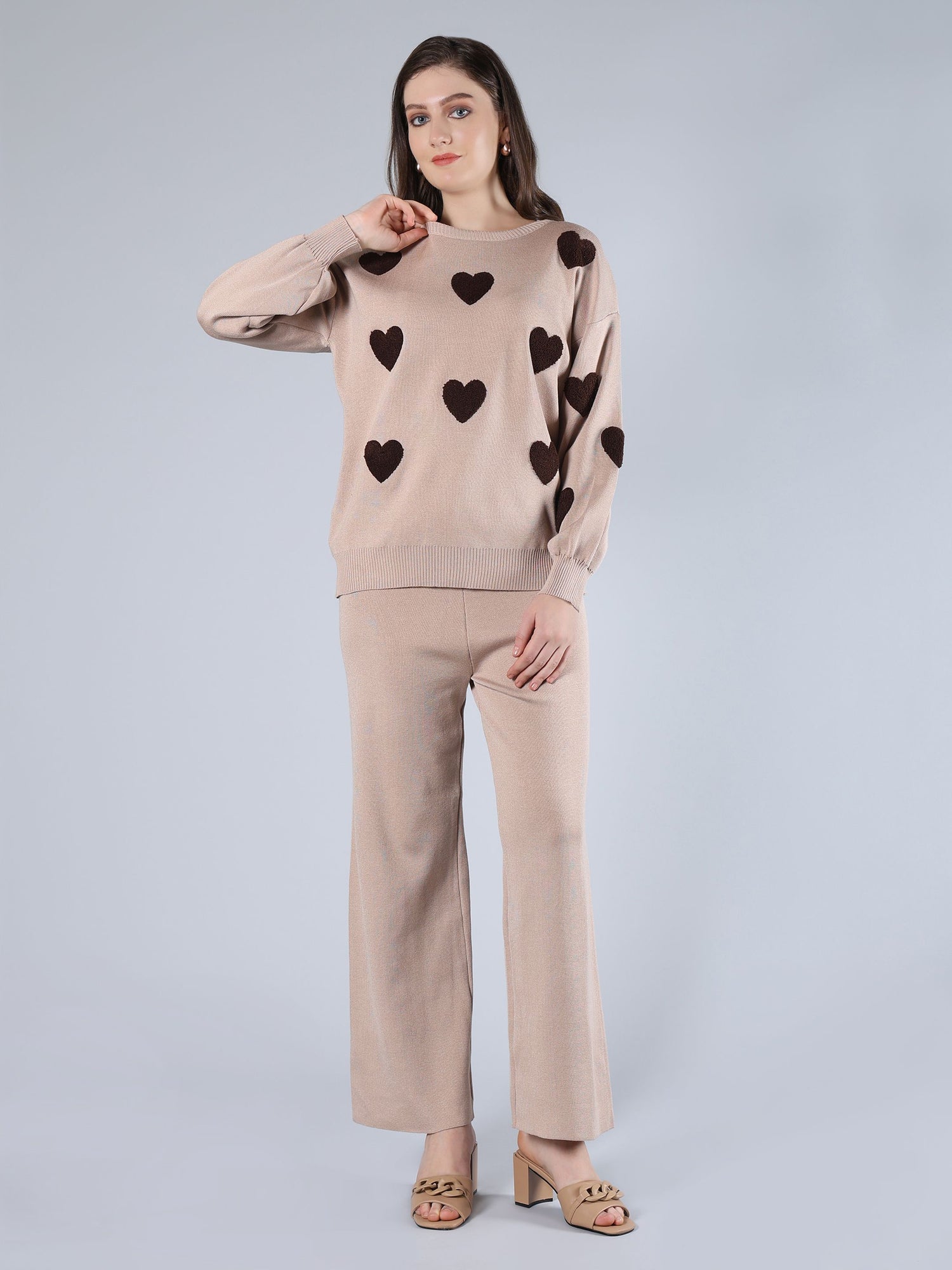 Heart Knitted Two Piece Set