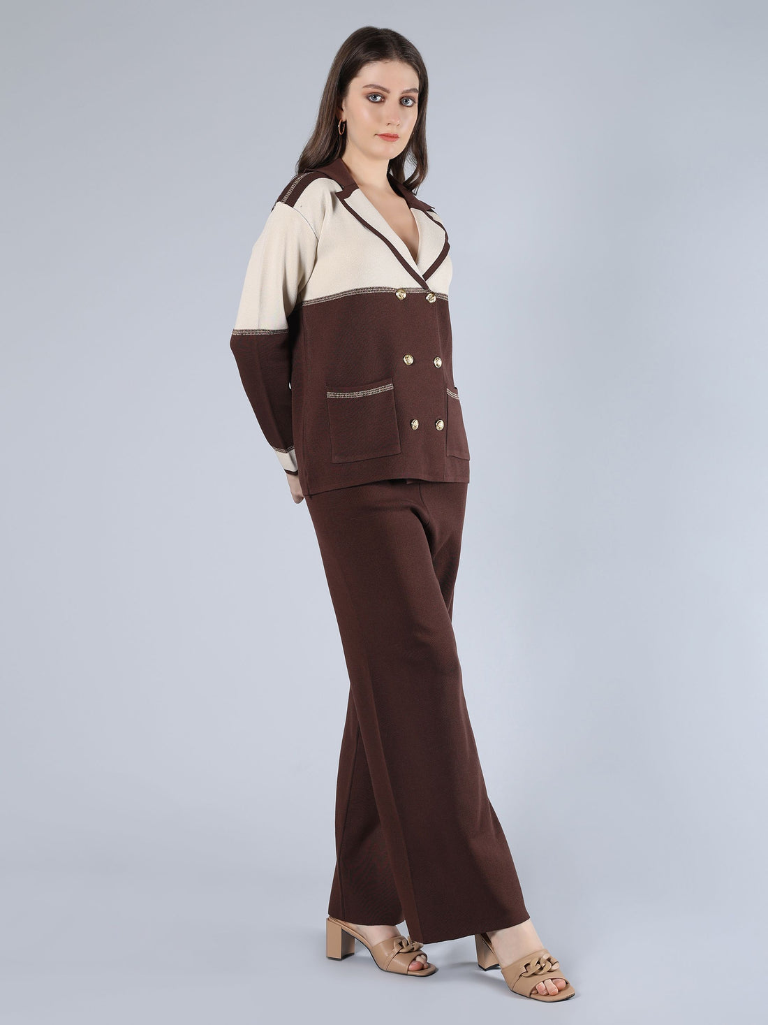 Buttoned Knit Cardigan &amp; Pant Set