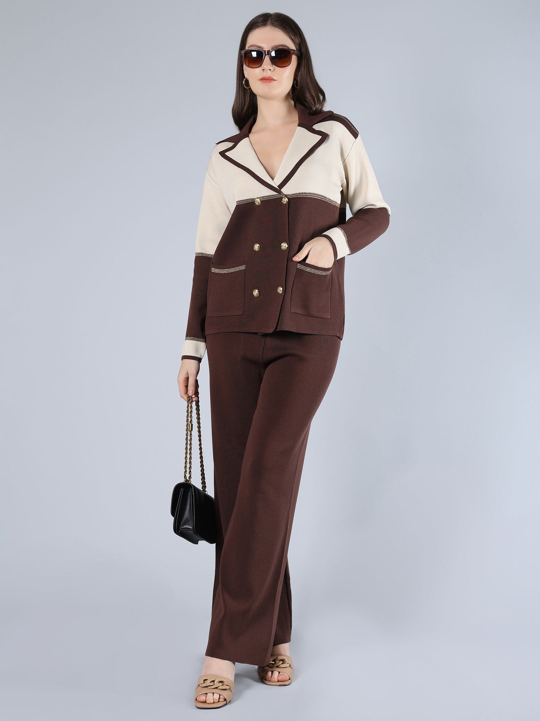Buttoned Knit Cardigan &amp; Pant Set