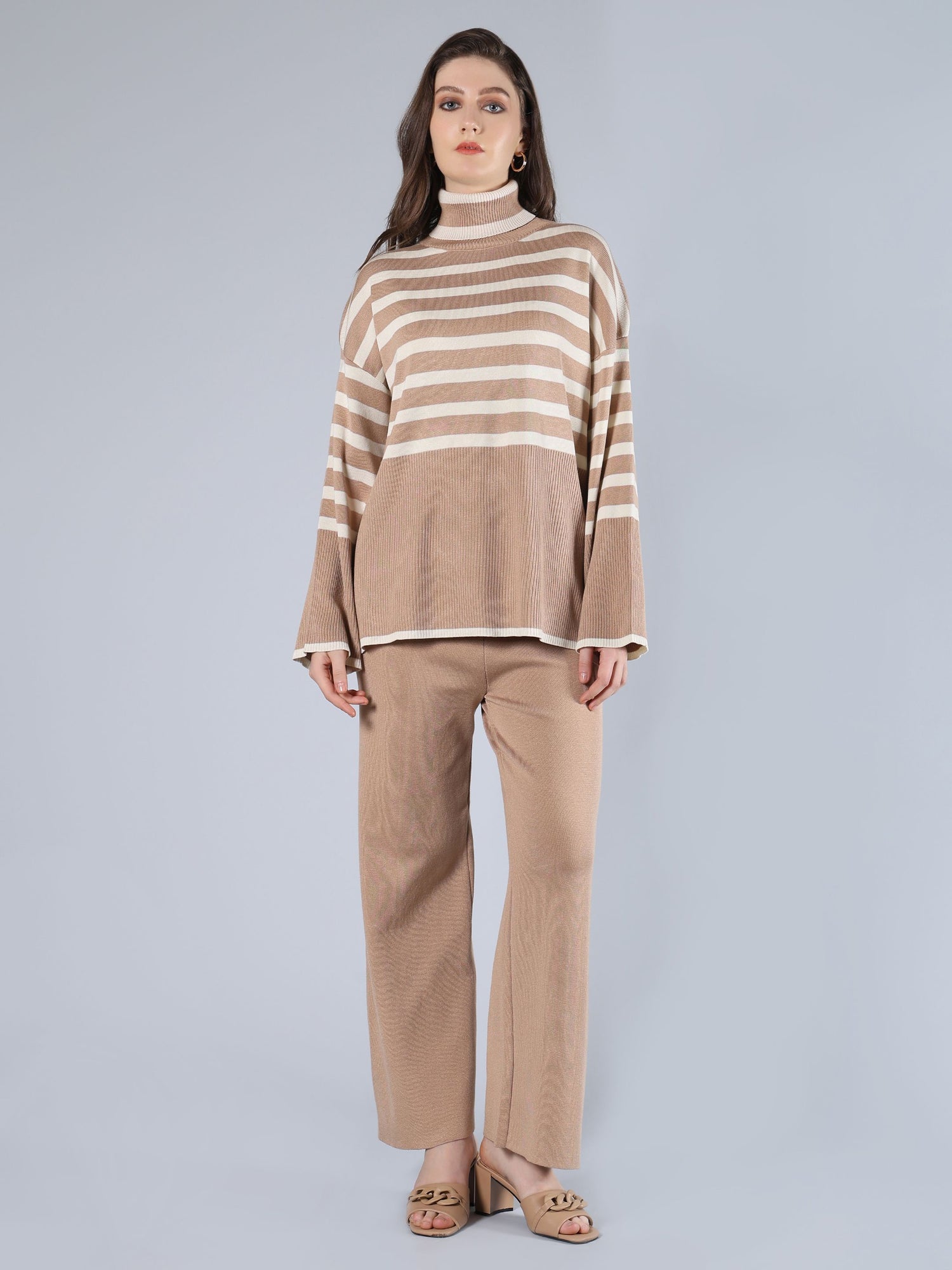 Striped Knitted Two Piece Set
