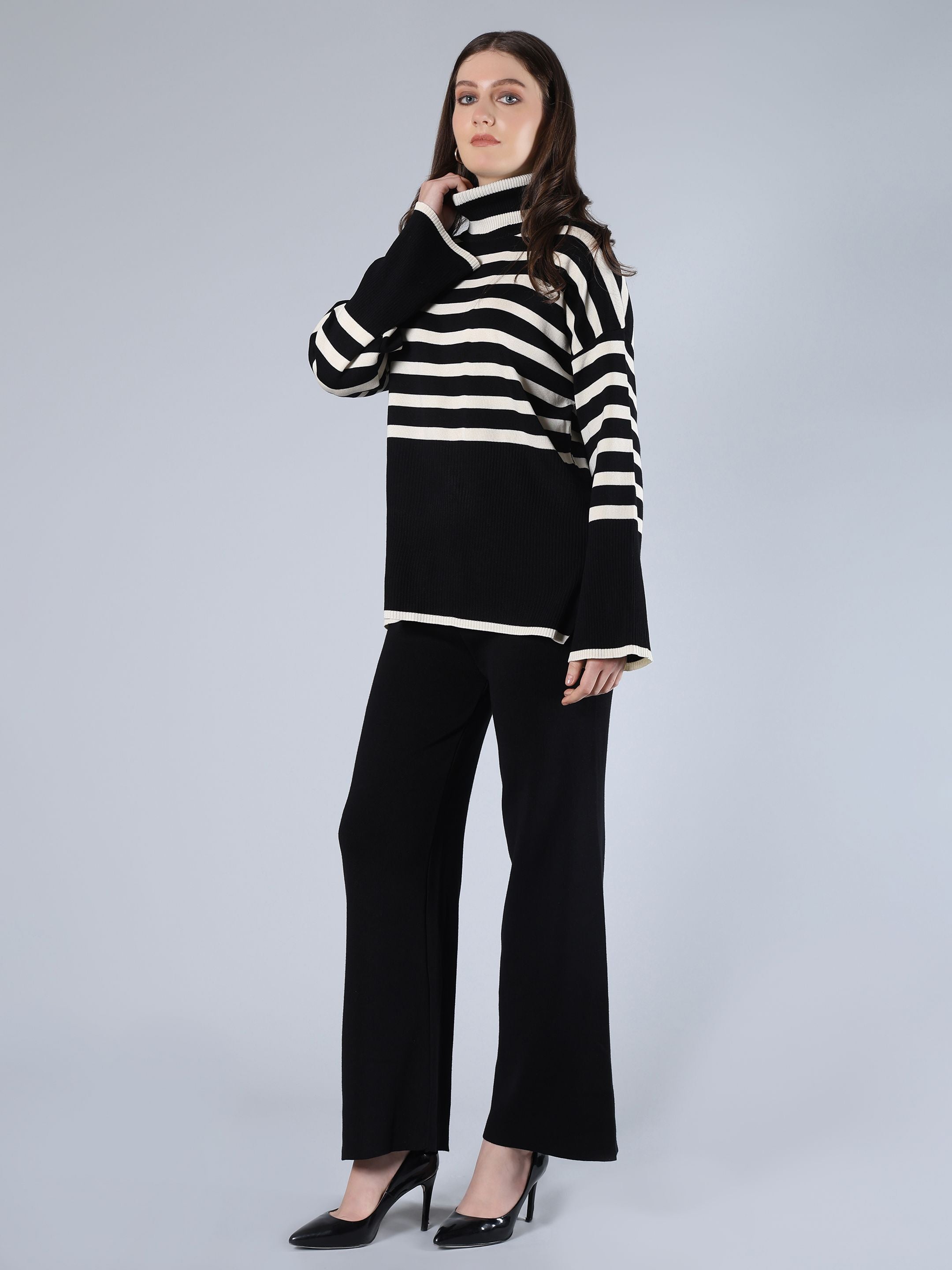 Striped Knitted Two Piece Set
