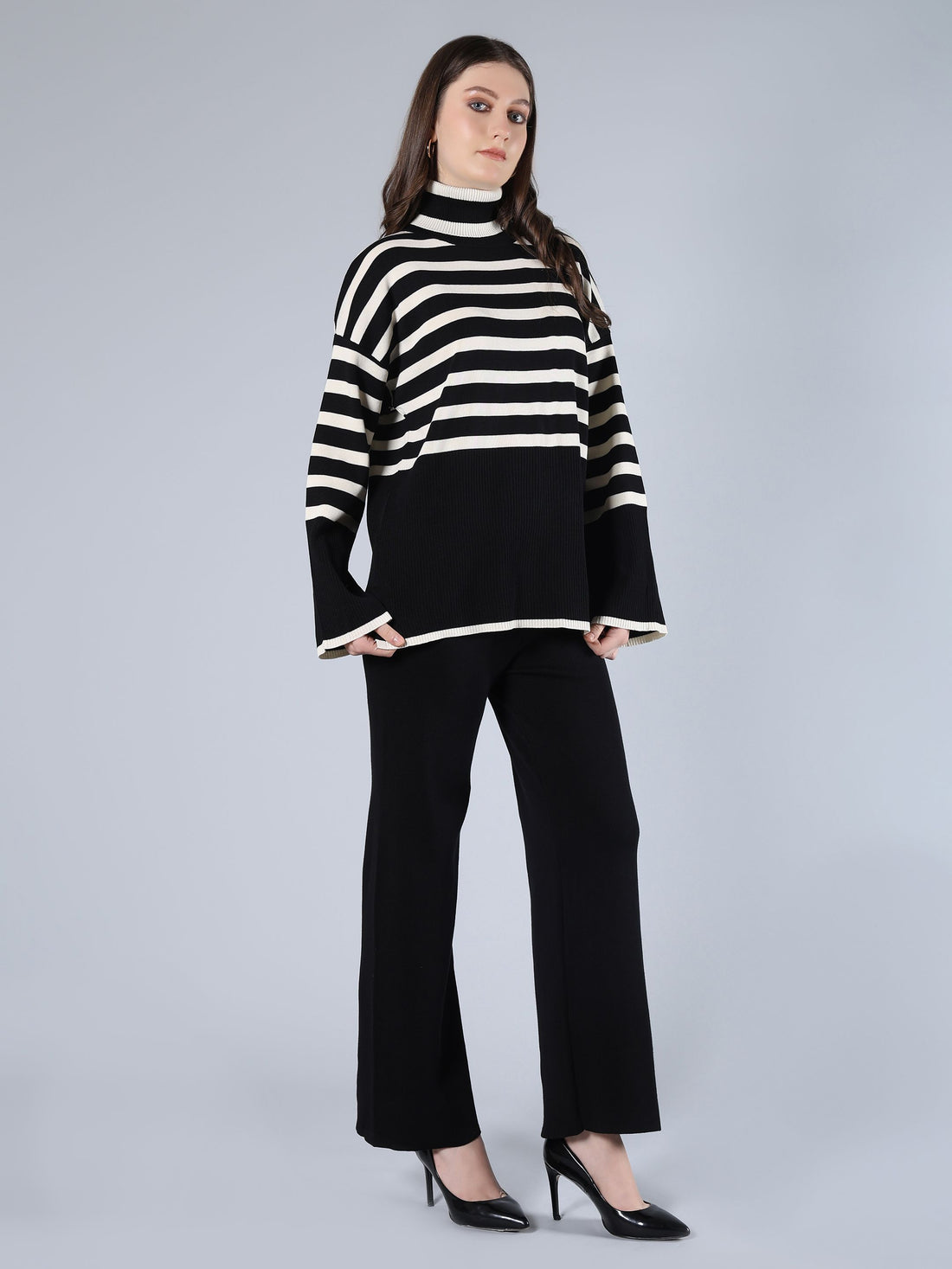 Striped Knitted Two Piece Set