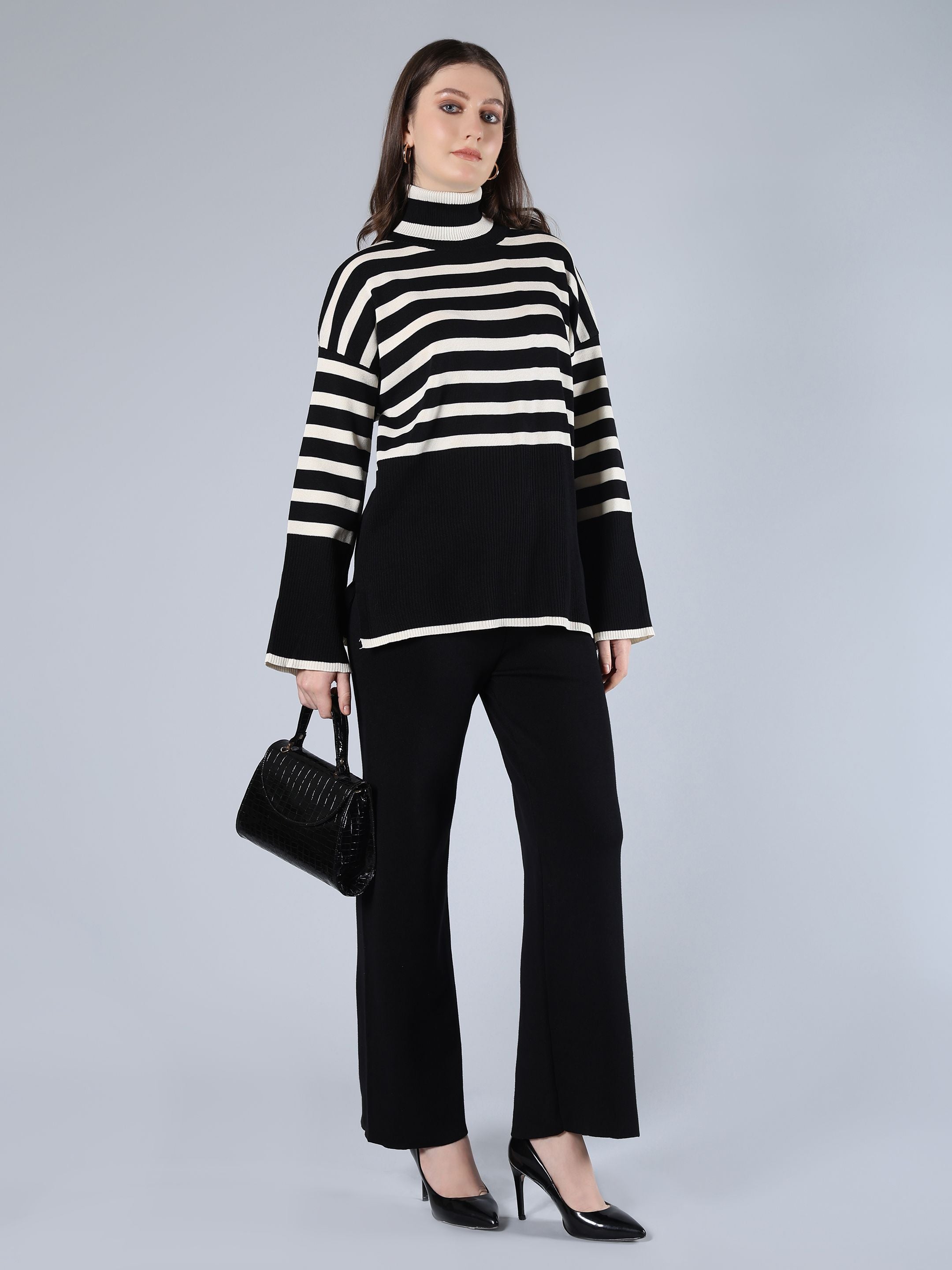 Striped Knitted Two Piece Set