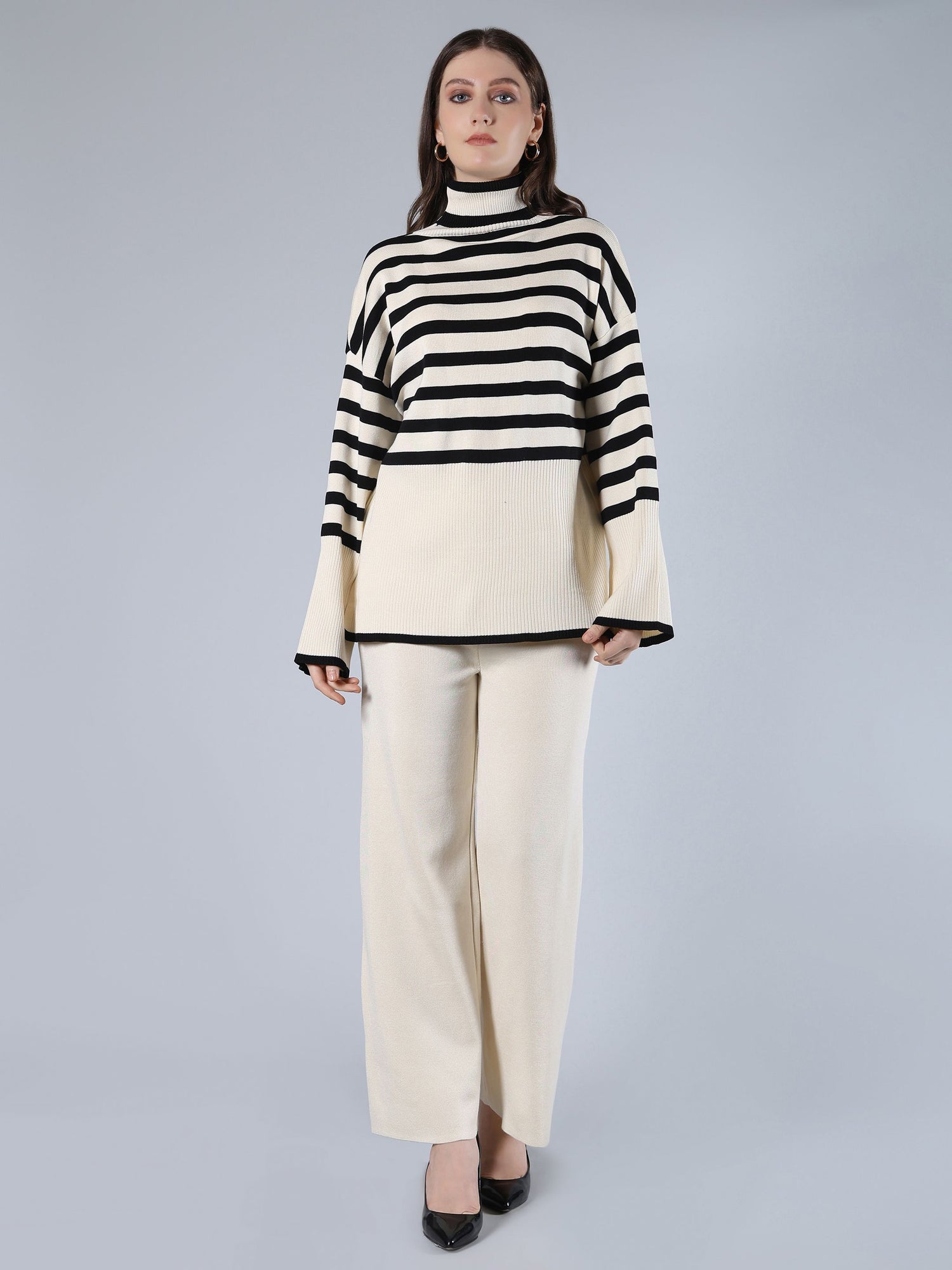 Striped Knitted Two Piece Set