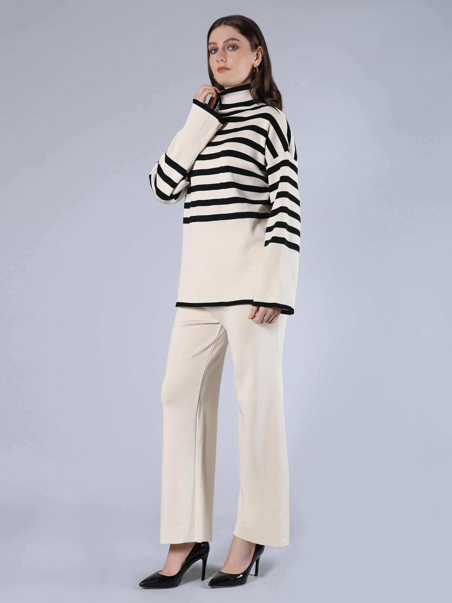Striped Knitted Two Piece Set
