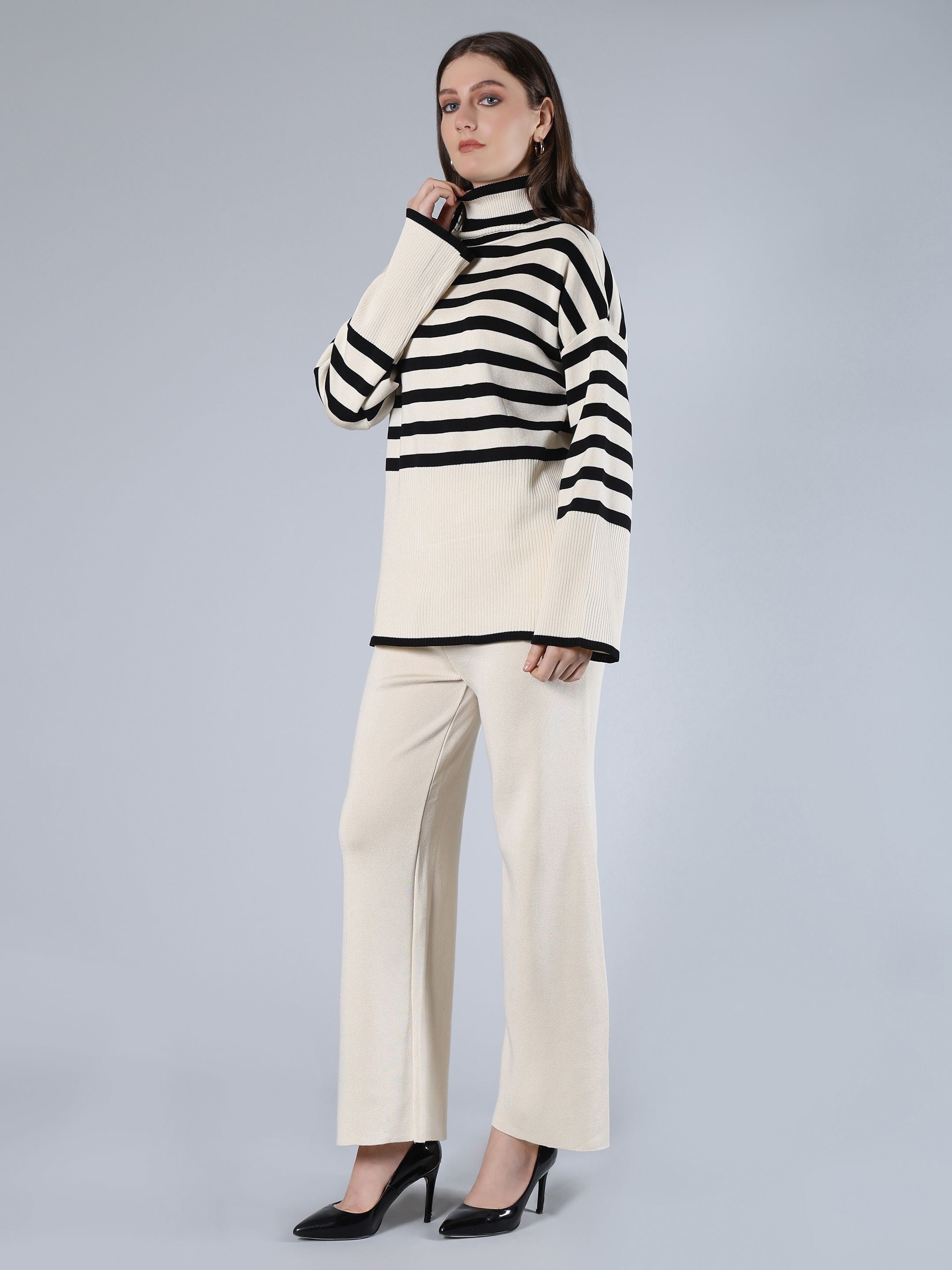 Striped Knitted Two Piece Set