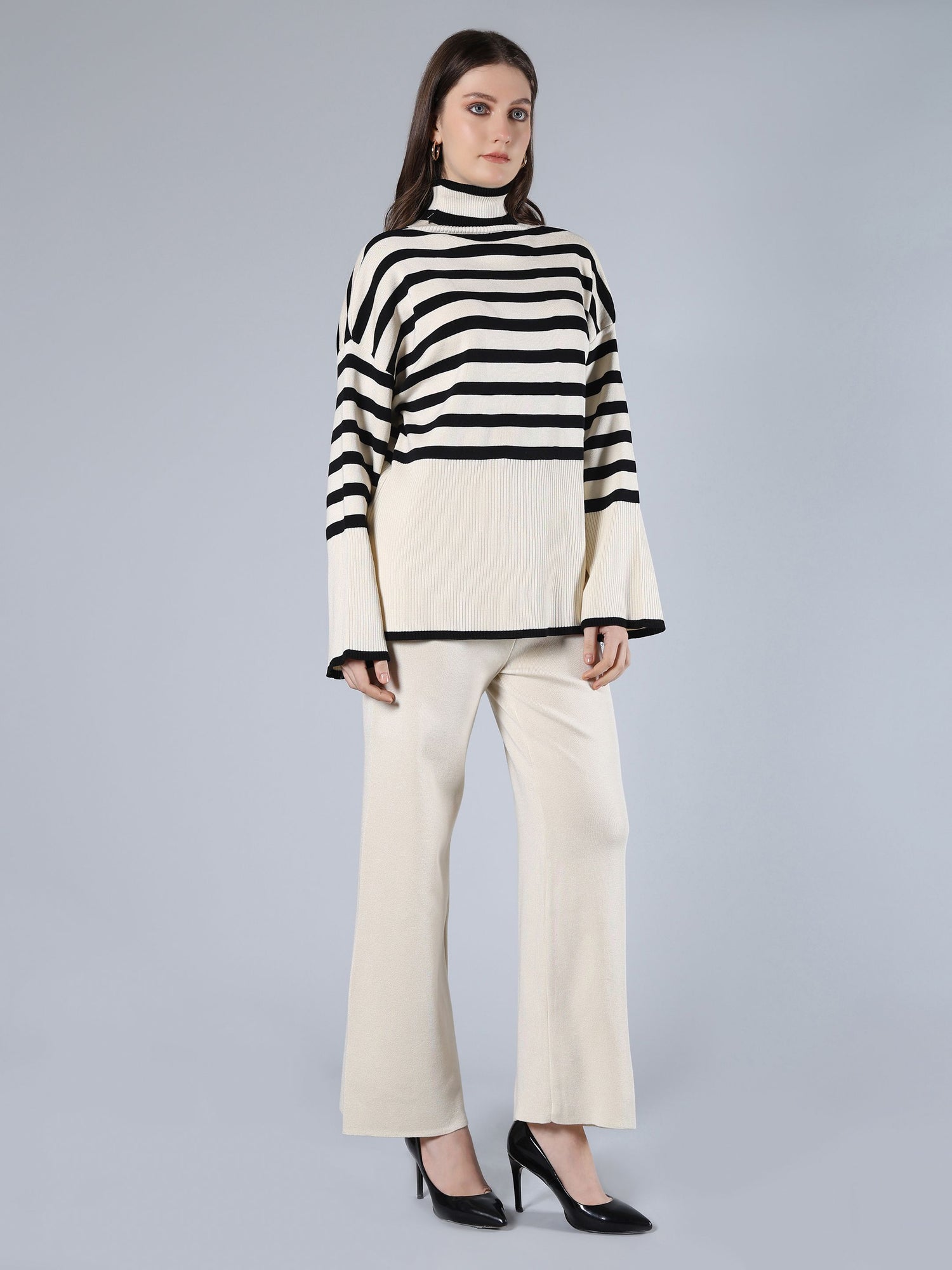 Striped Knitted Two Piece Set