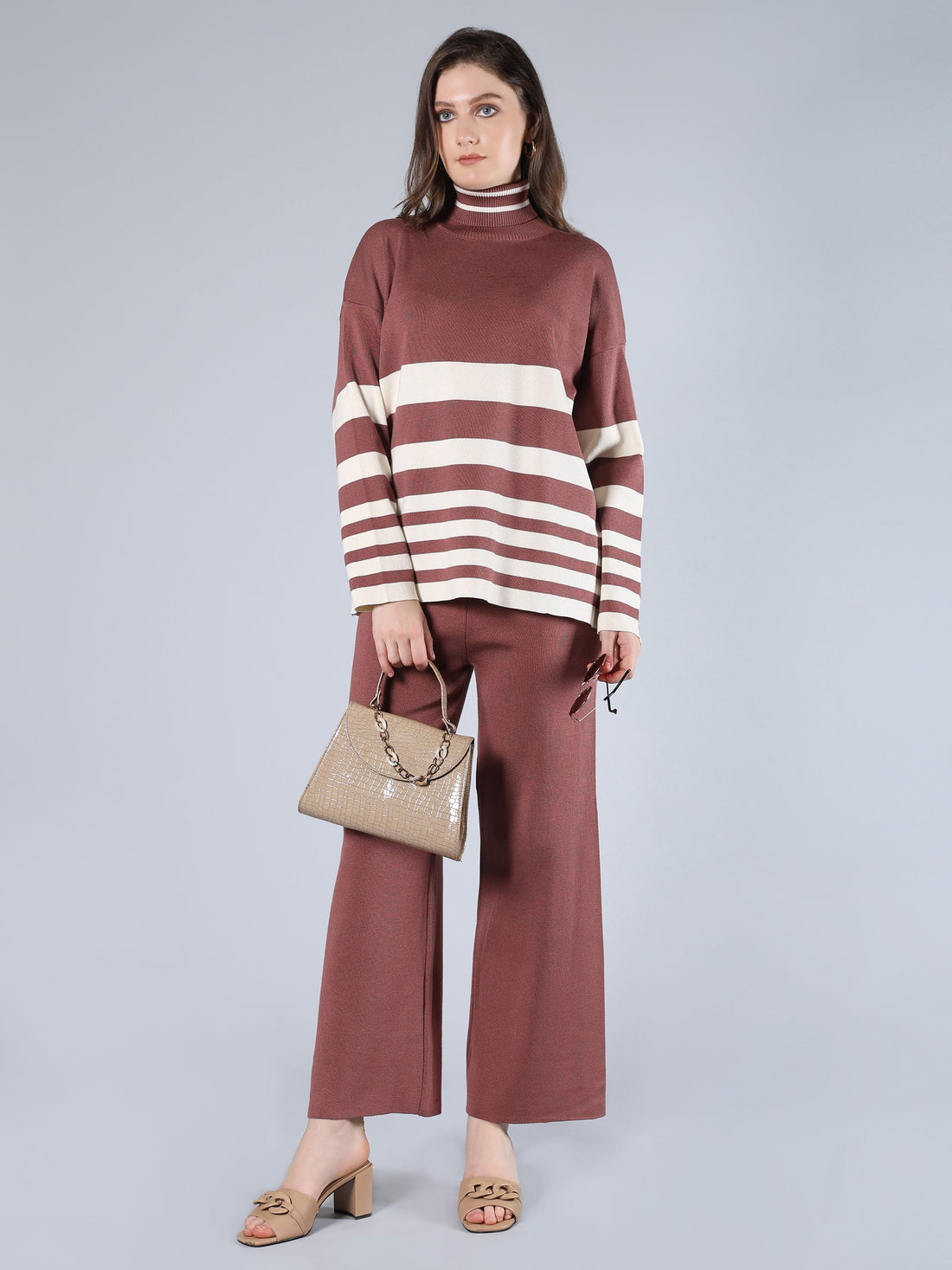 Striped Knitted Two Piece Set