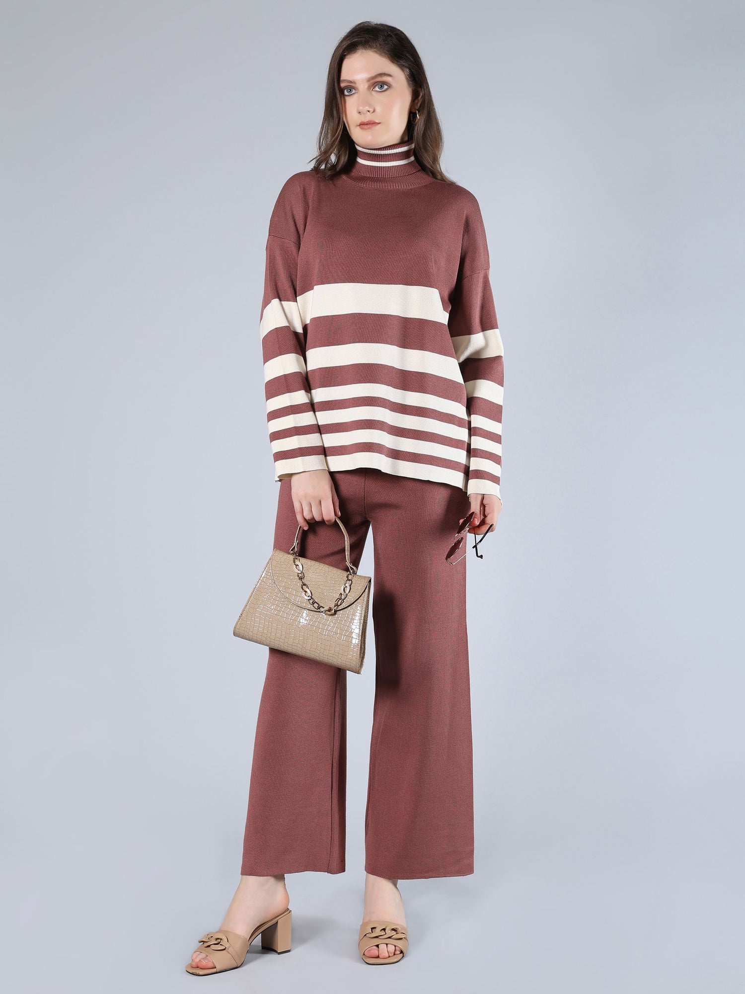 Striped Knitted Two Piece Set