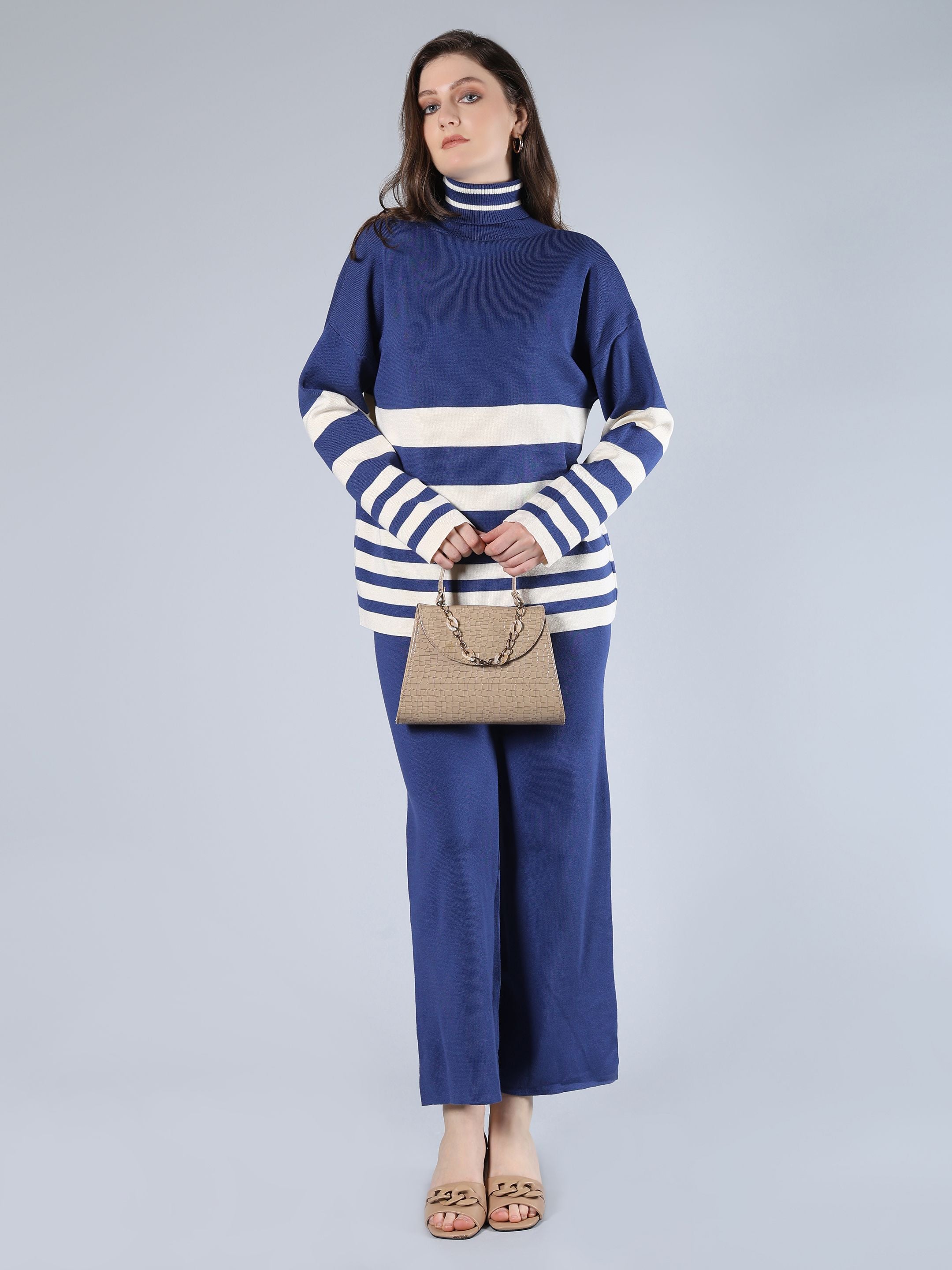 Striped Knitted Two Piece Set