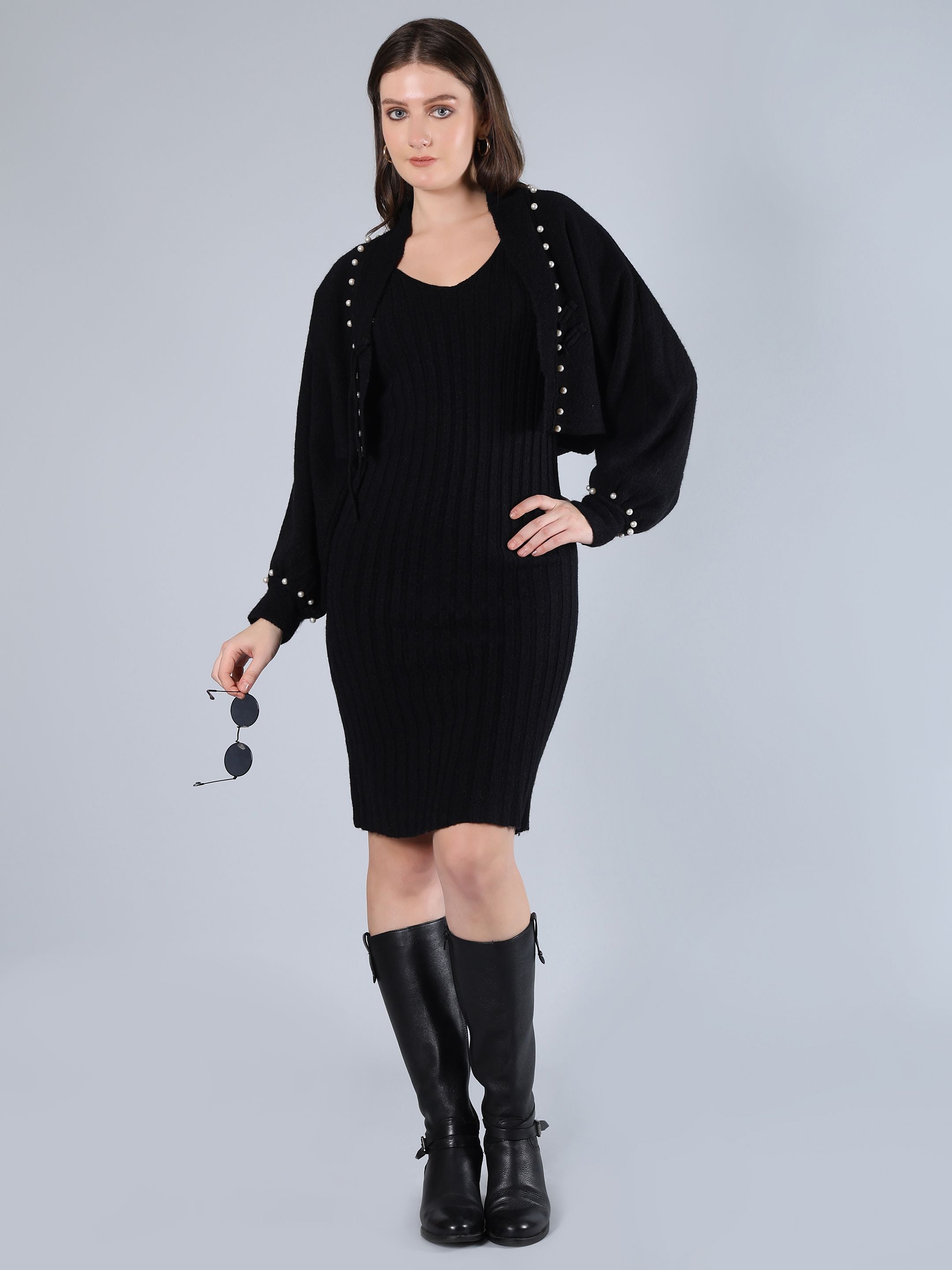 Knitted Two Piece Dress Set