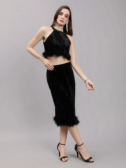 Rhinestones Sprinkle Two Piece Set
