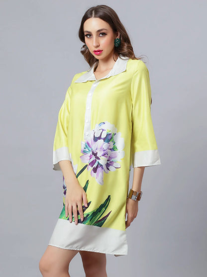 Floral Printed Shirt Dress