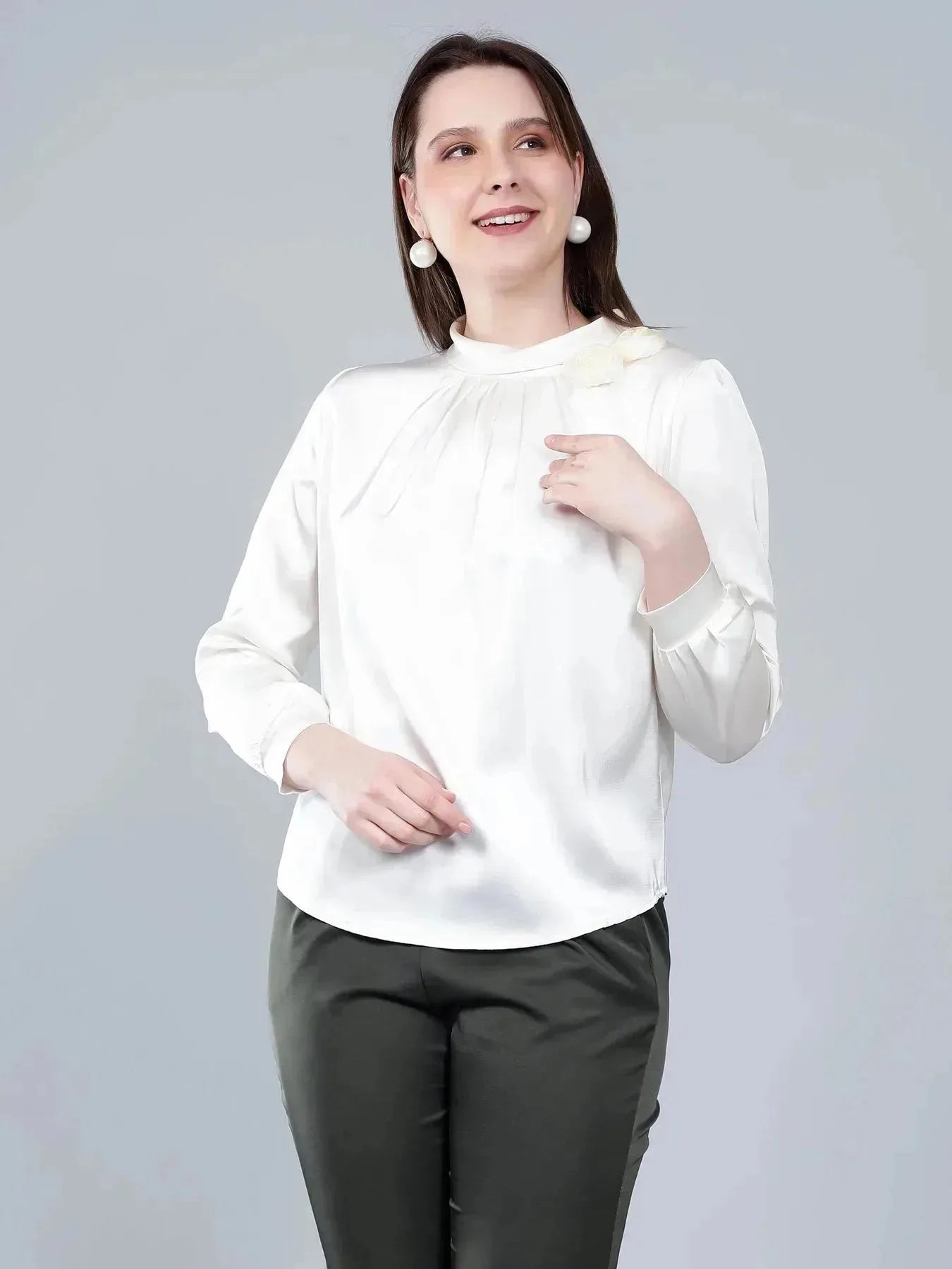 Mandarin Collar Blouse