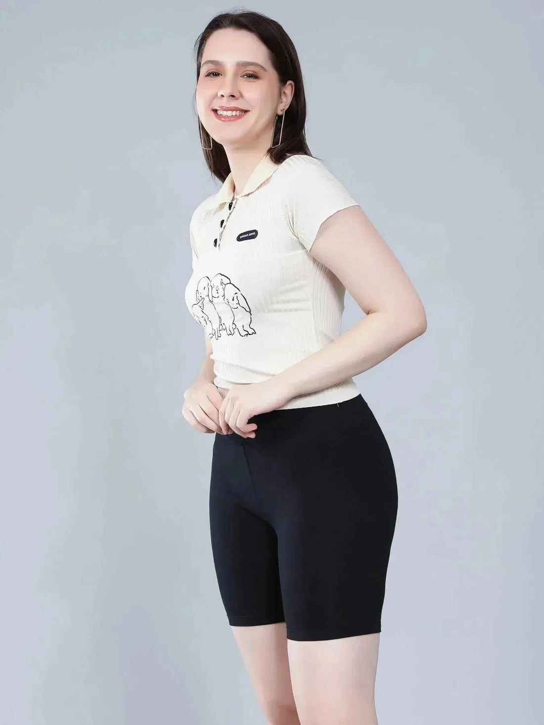 Heart Button Knitted T-shirt