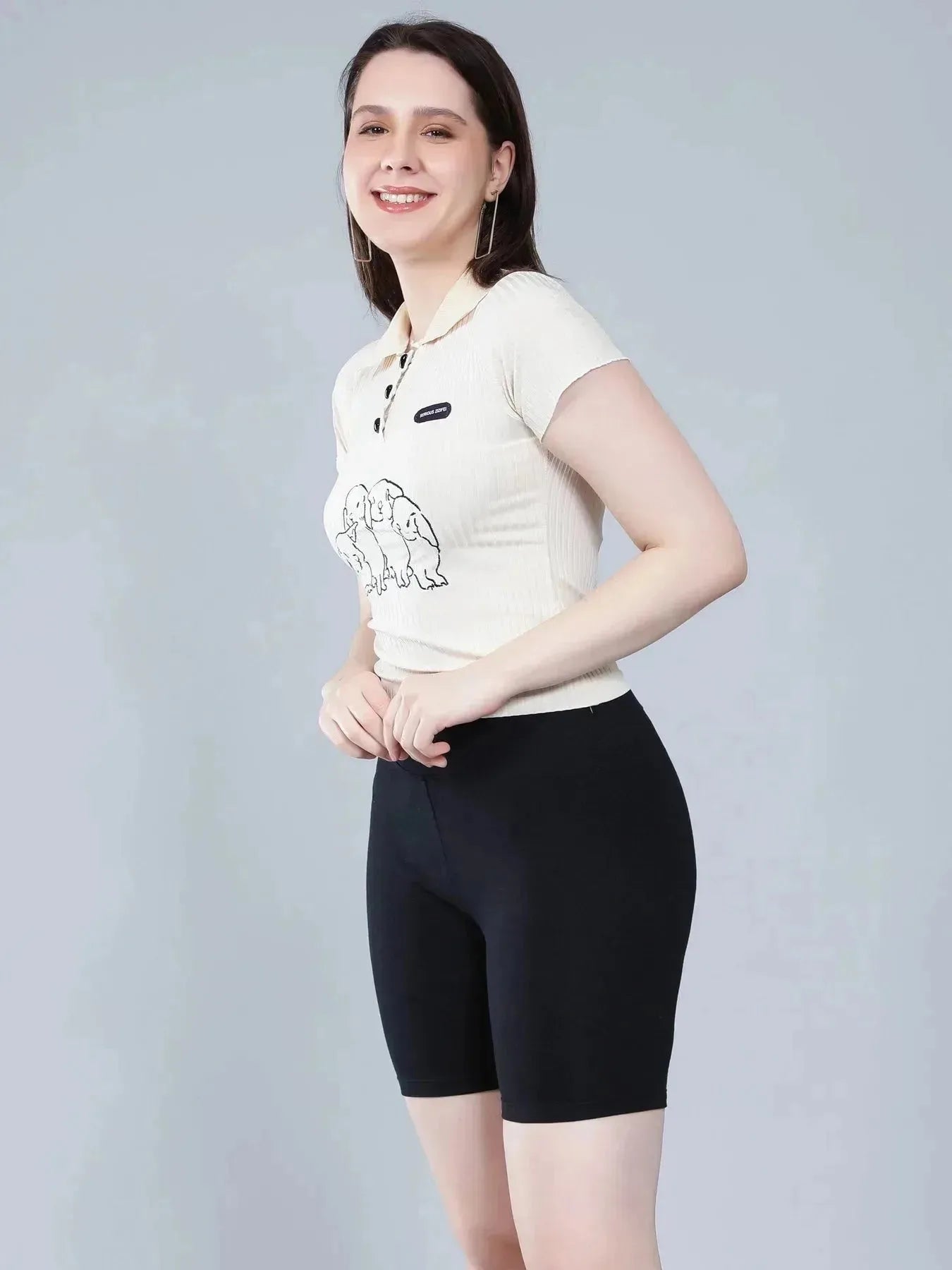 Heart Button Knitted T-shirt