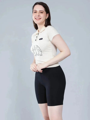 Heart Button Knitted T-shirt