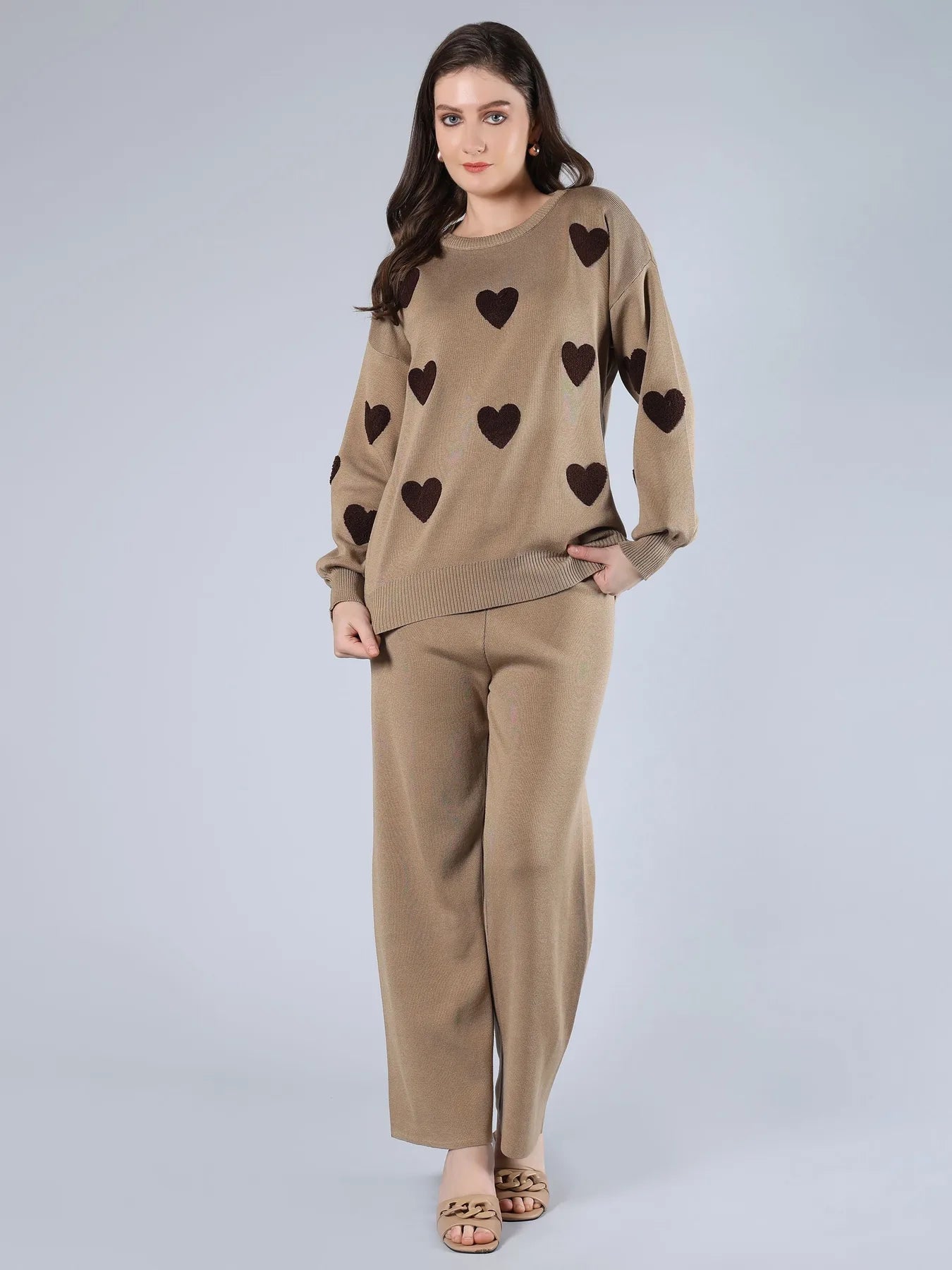 Heart Knitted Two Piece Set