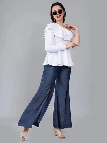 Off-Shoulder Peplum Blouse