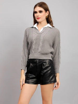 Cable Knit Woolen Cardigan