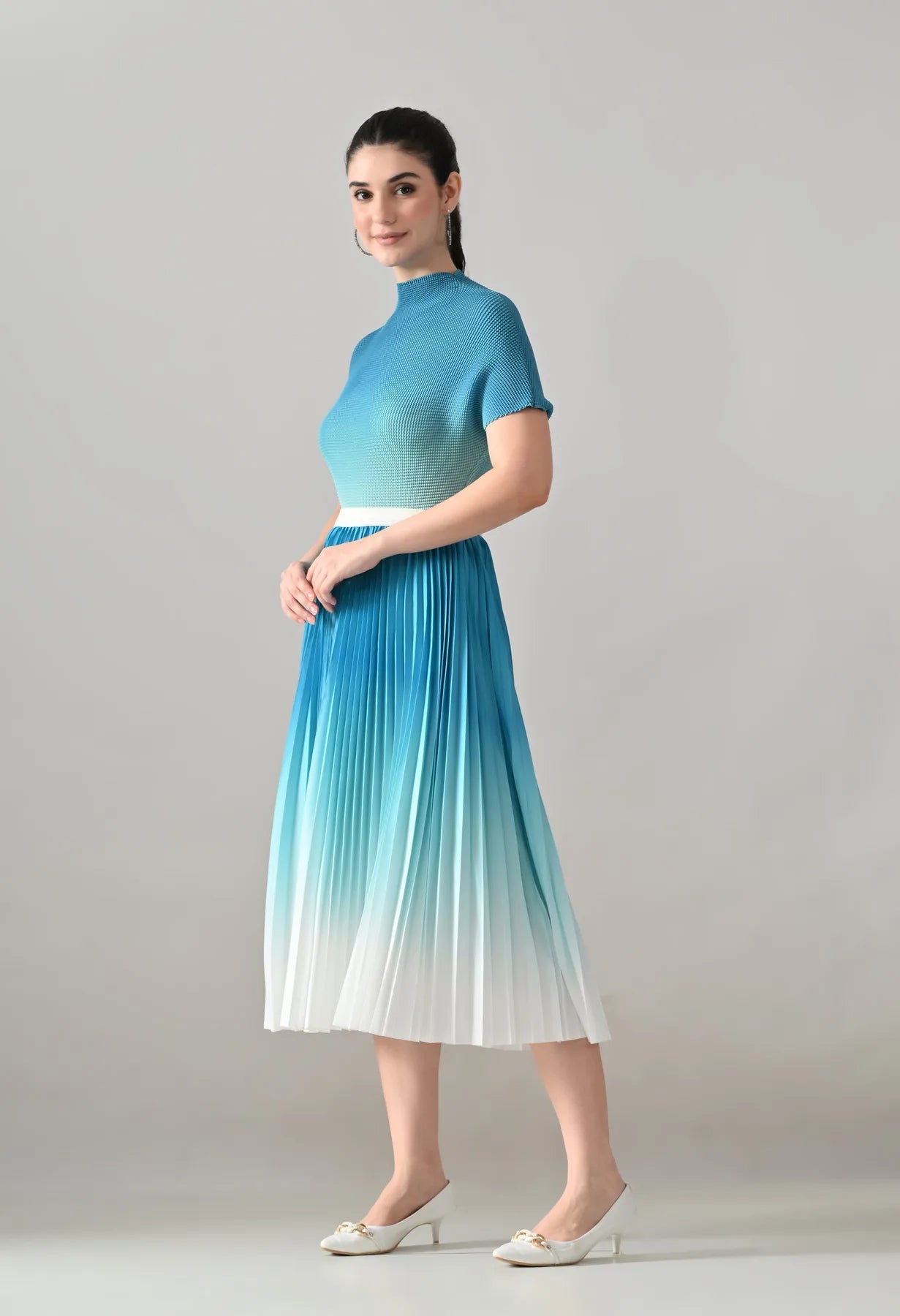 Ombre Pleated Two-Piece Set
