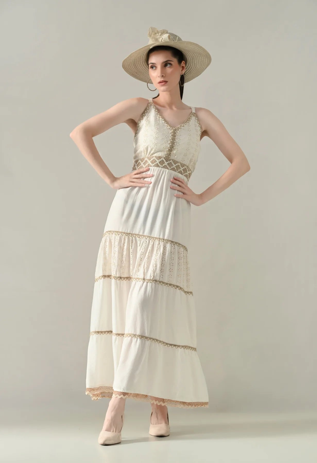 Schiffli Charm Maxi Dress