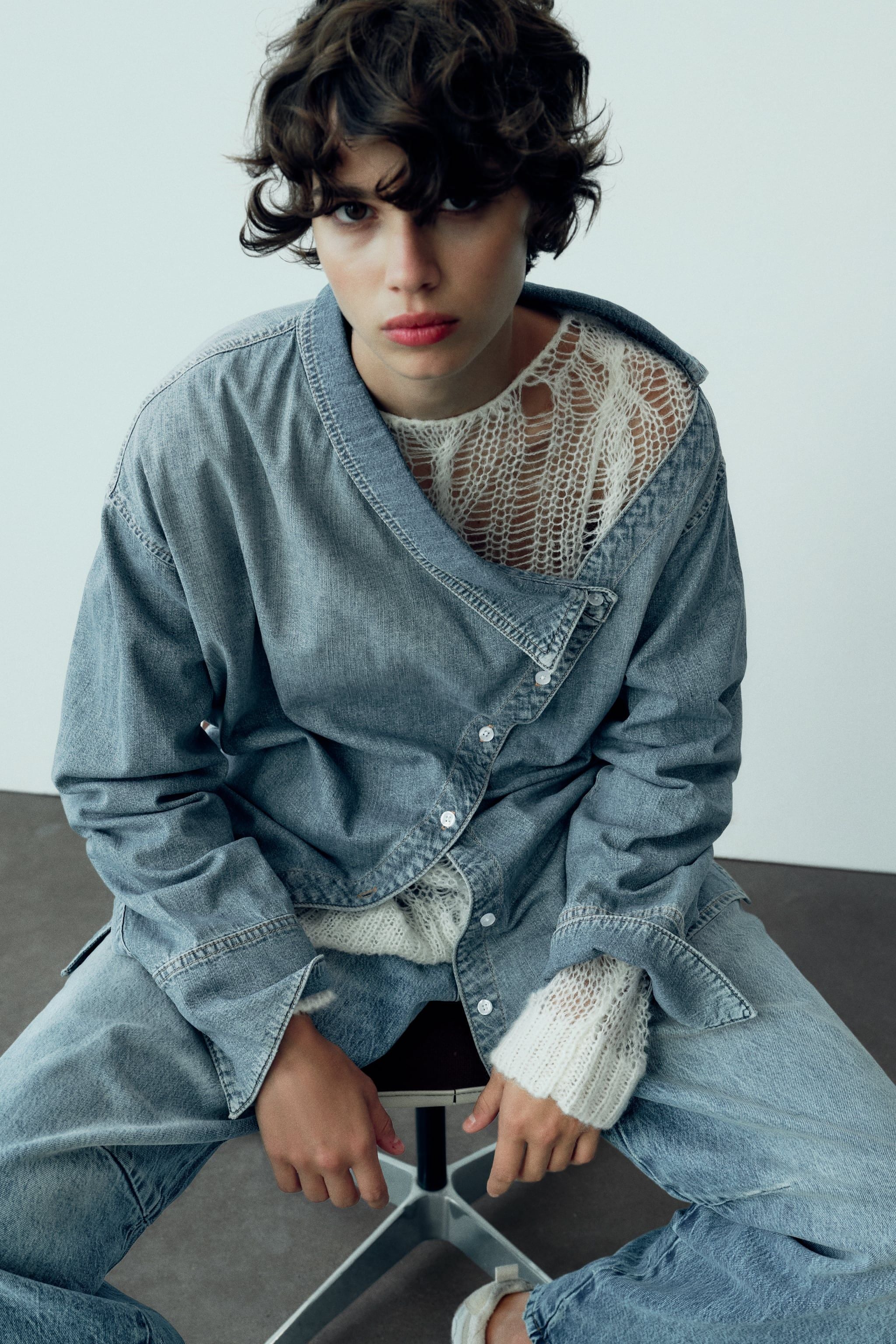Asymmetric Denim Shirt