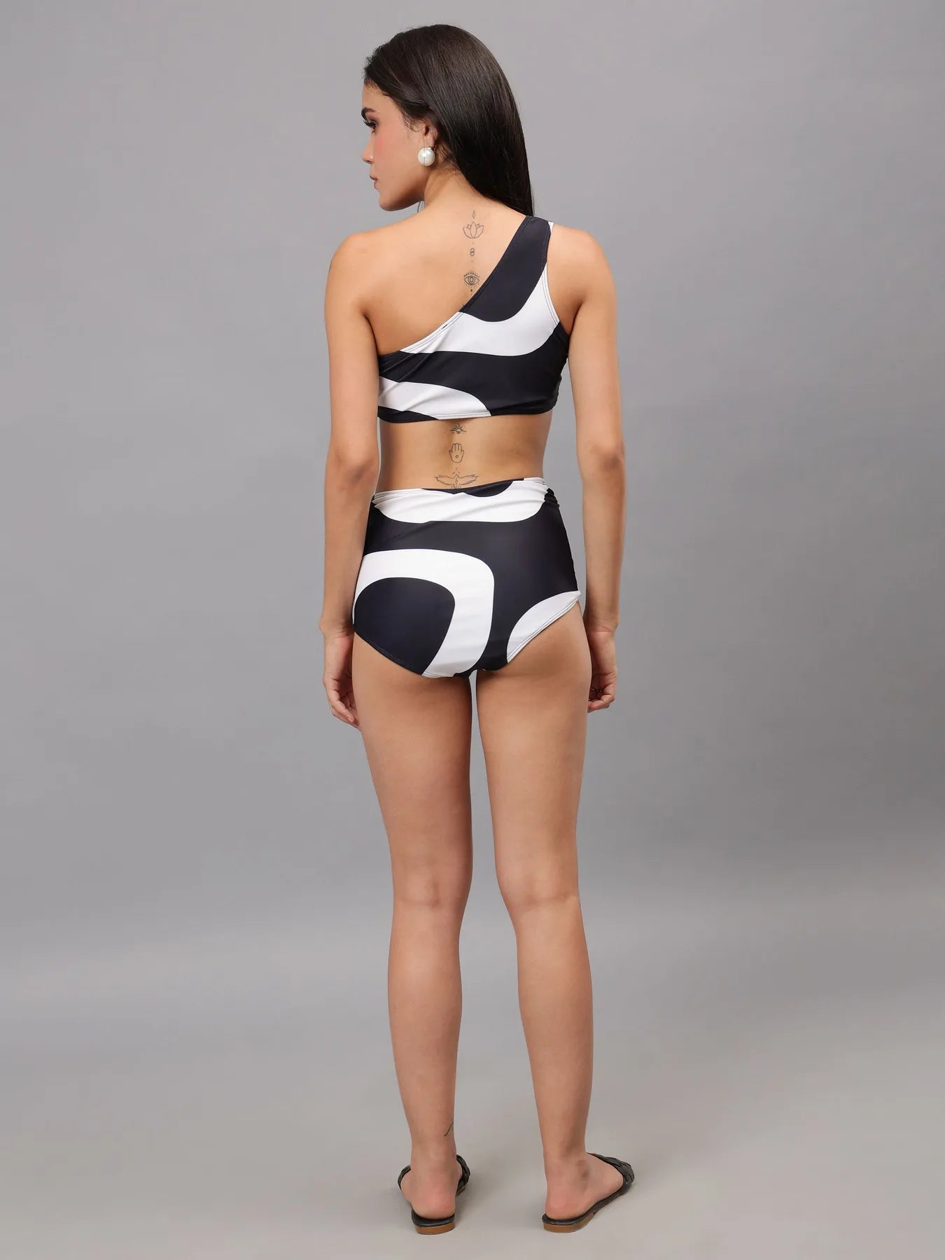 One Shoulder Bikini Set With Sarong