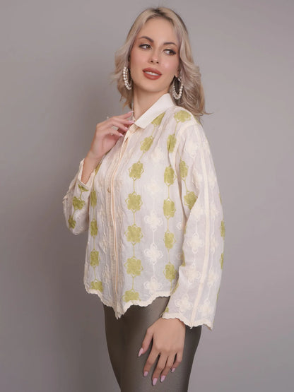 Chain Stitch Embroidered Shirt