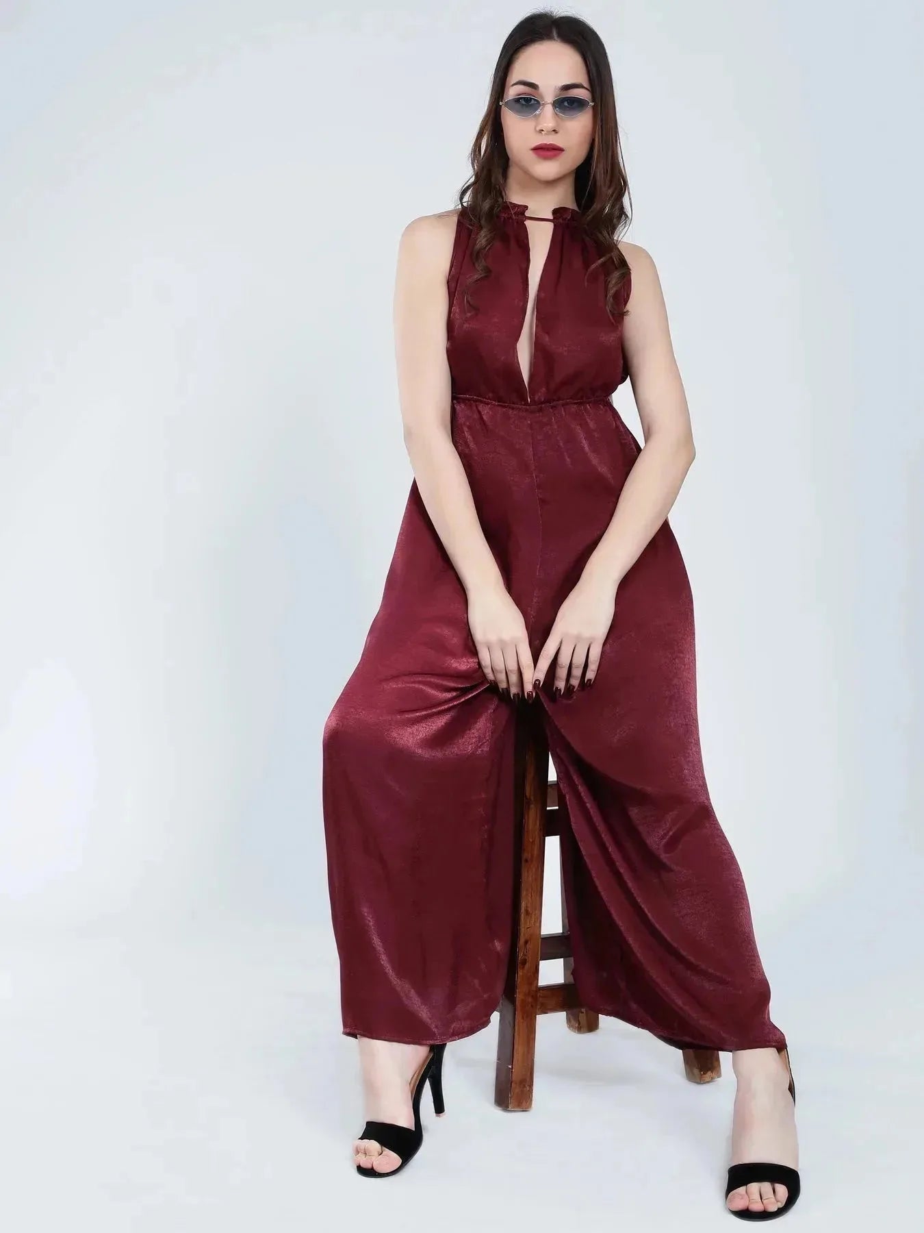 Vintage Style Plain Jumpsuit