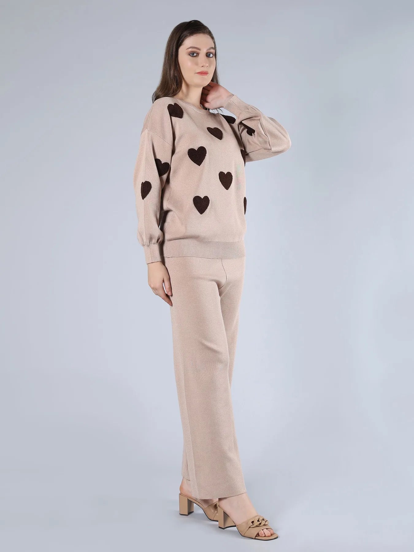 Heart Knitted Two Piece Set