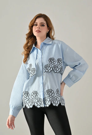 Flower Power Scalloped Shirt