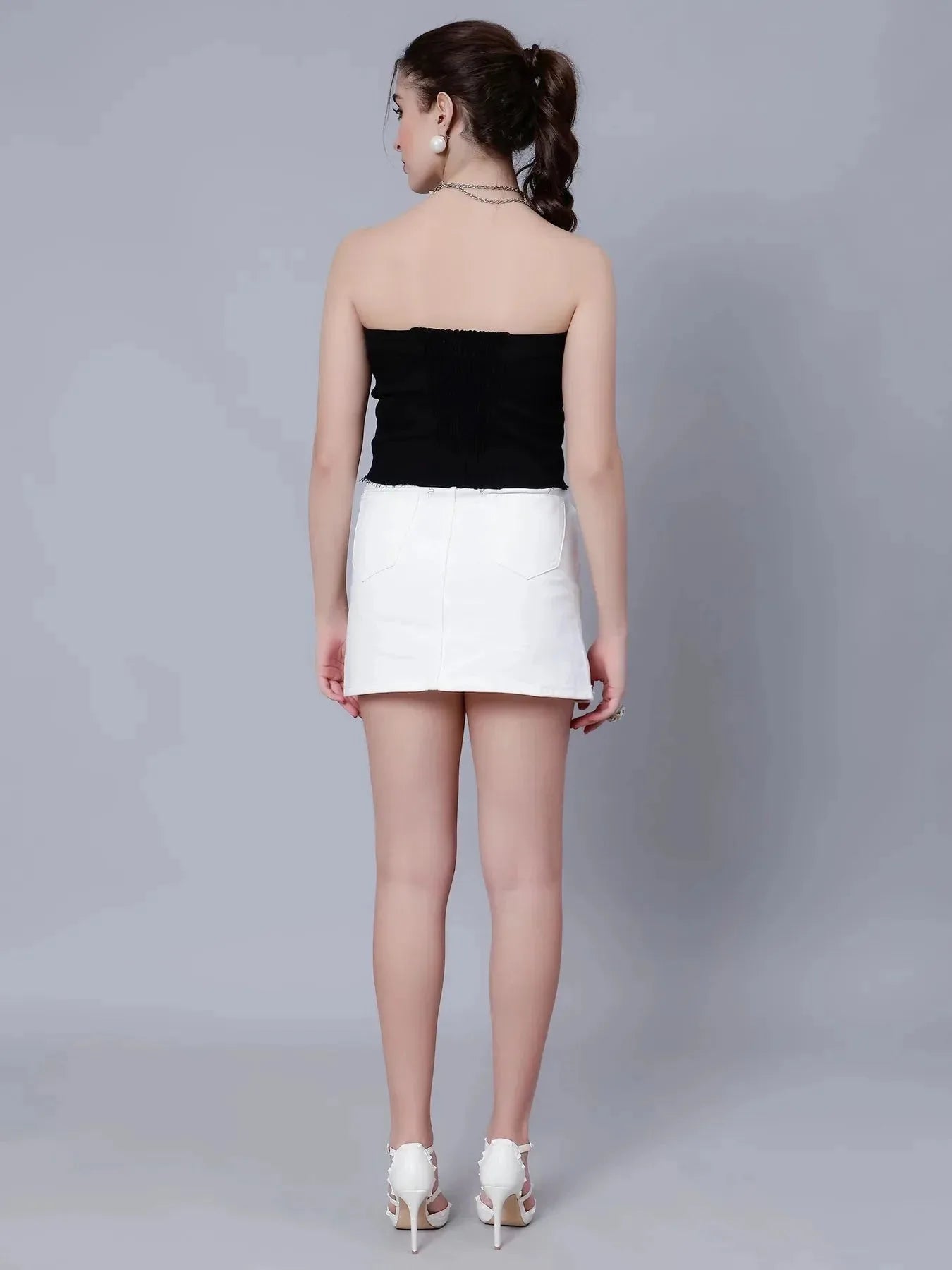 Denim Corset Crop Top