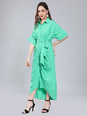 Cinched Waist Belted Shirt Dress