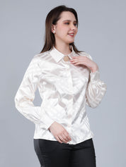 Geometrical Texture Satin Shirt