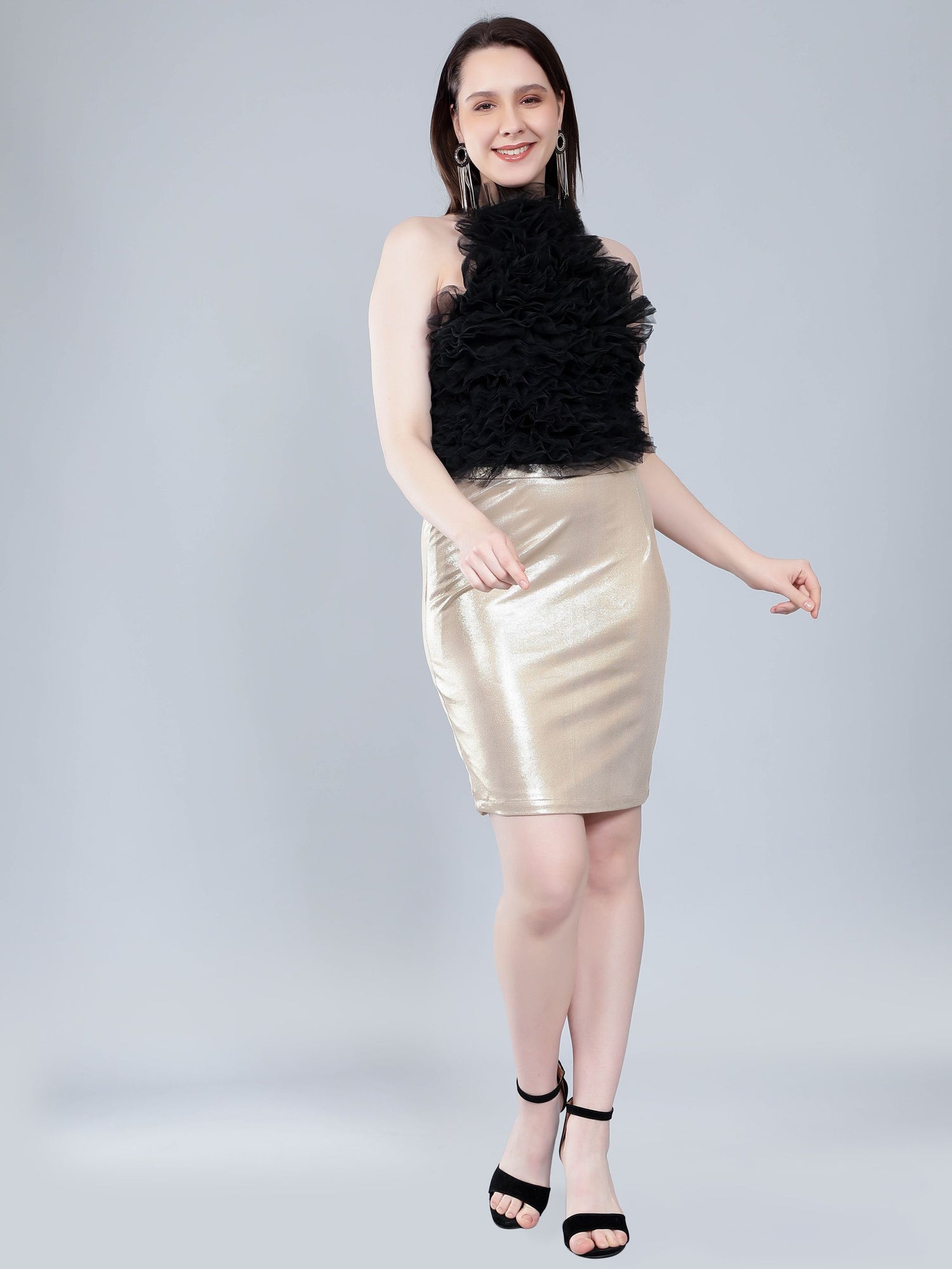 Ruffle Tulle Halter top