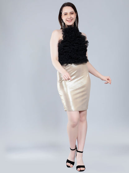 Ruffle Tulle Halter top
