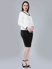 Asymmetrical Collar Blouse