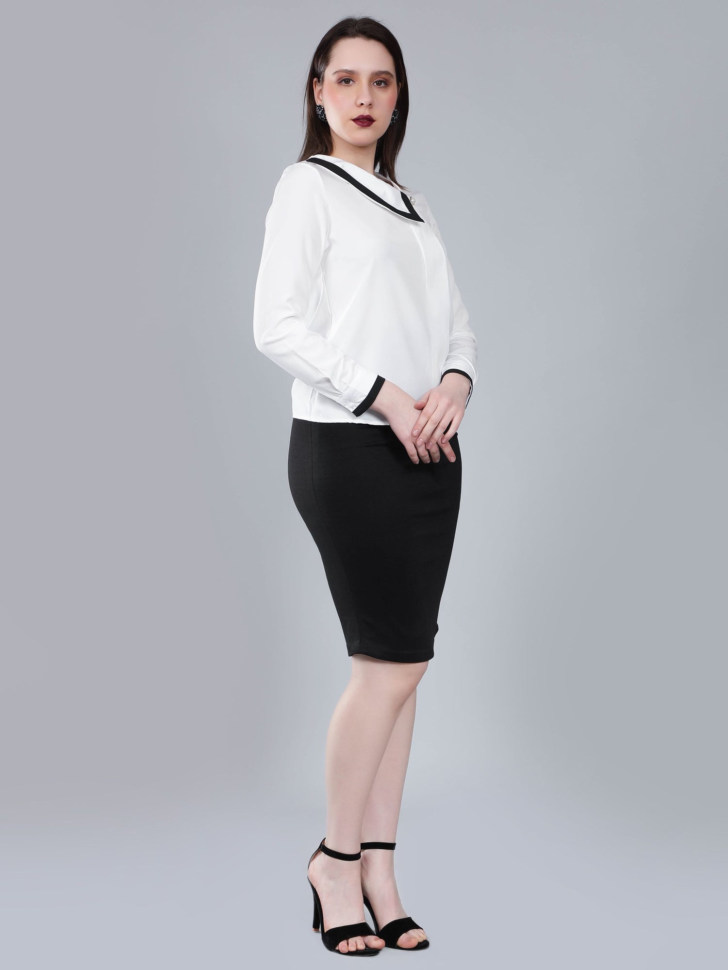 Asymmetrical Collar Blouse