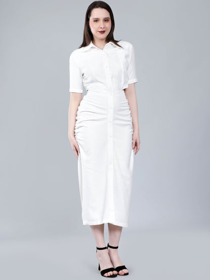 Back Cutout Shirt Dress