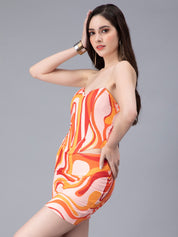Swirl Print Top and Skirt Set