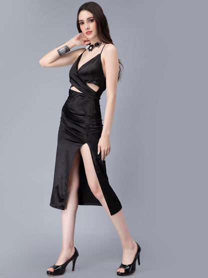 Cross Front Satin Dress