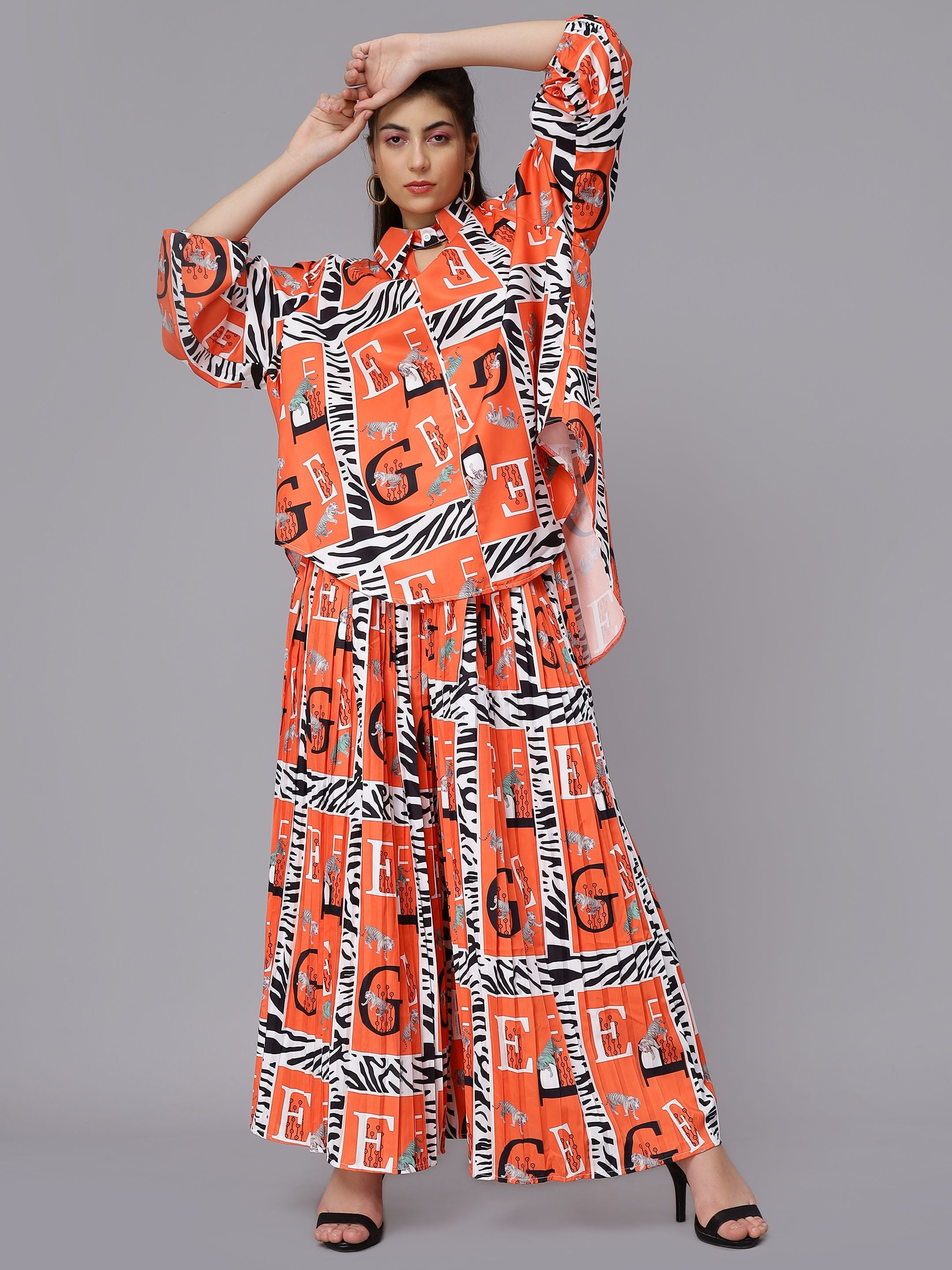 Tiger Print Oversized Two-Piece Set