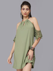 Off-Shoulder Lace Cutout Dress