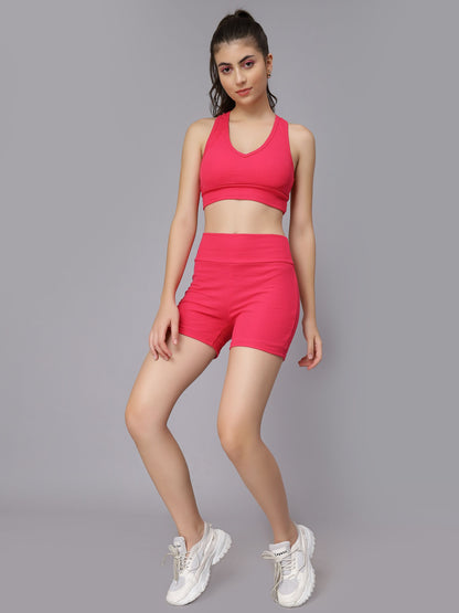 Rib Knit Two Piece Athleisure Set