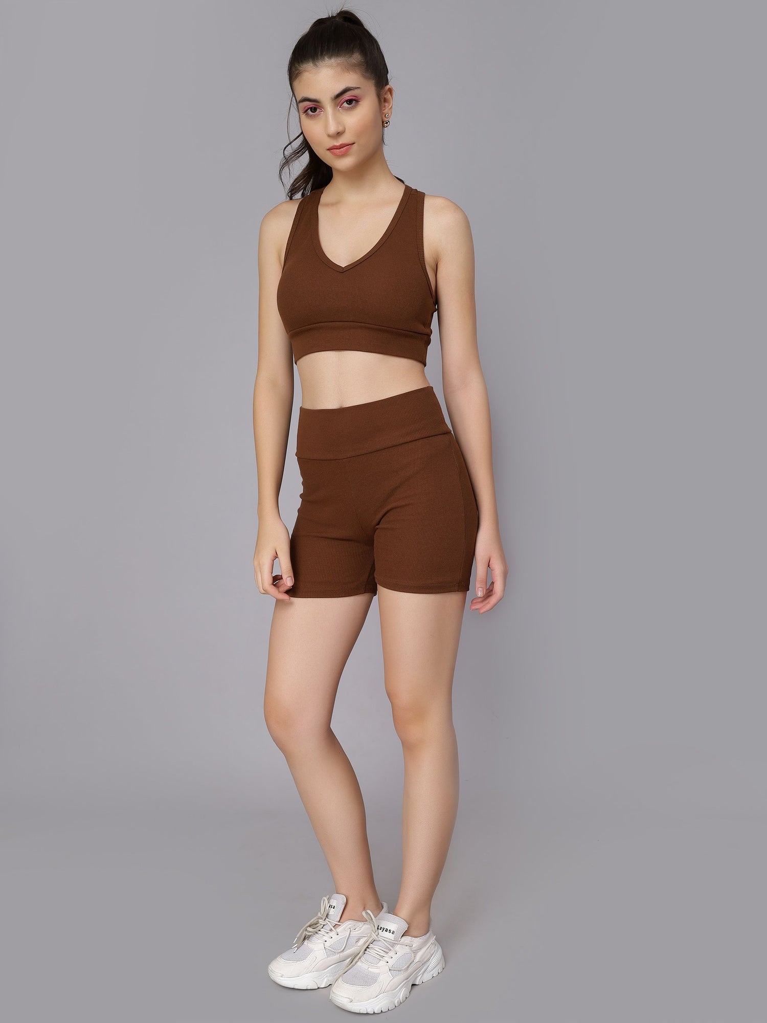 Rib Knit Two Piece Athleisure Set