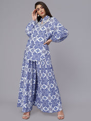 Majolica Print Oversized Two-Piece Set