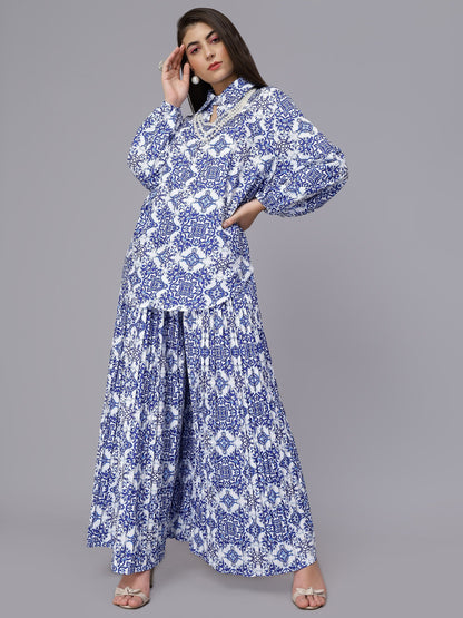Majolica Print Oversized Two-Piece Set
